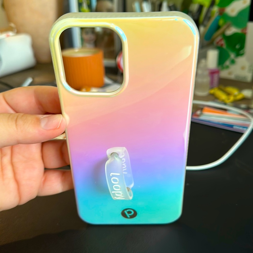 Loopy peal iridescent iPhone 12 Pro Max righty phone case